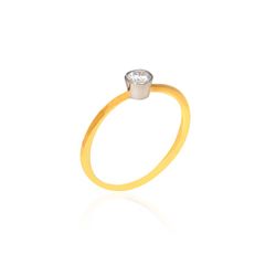 SKUND Anillo de mujer o pedida en oro 18k bicolor con brillante
