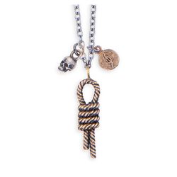 SN003X Colgante Plata de Palo Skull con tres bolas de ojo de tigre