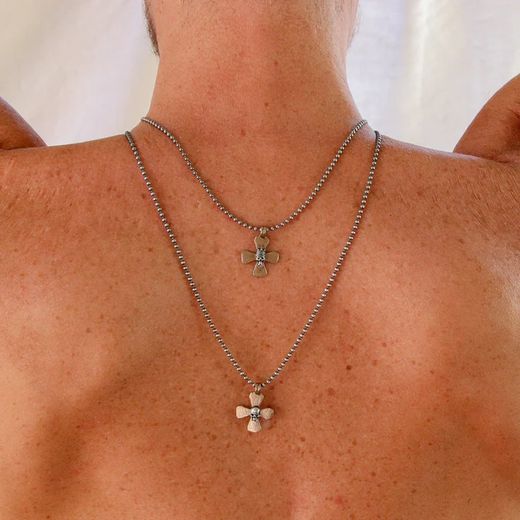 SN037X Collar PLATA DE PALO chapado en Plata 925 combina potencia y carácter en un diseño único y atrevido