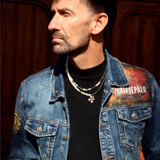 SN047X Collar Plata de Palo calaveras Jemaa de Plata 925, perlas de agua dulce y hematites