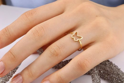 SO-S1372 Anillo oro 18K de mujer mariposa diseño original y moderno