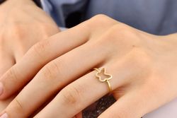 SO-S1372 Anillo oro 18K de mujer mariposa diseño original y moderno