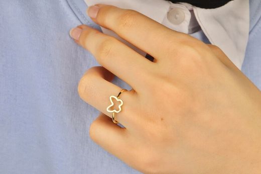 SO-S1372 Anillo oro 18K de mujer mariposa diseño original y moderno