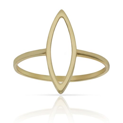 SO-S1374 Anillo de oro 18K mujer dibujo alargado calado con picos acabado brillo