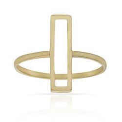 SO-S1378 Anillo oro de 18K con forma de triángulo calado acabado en brillo