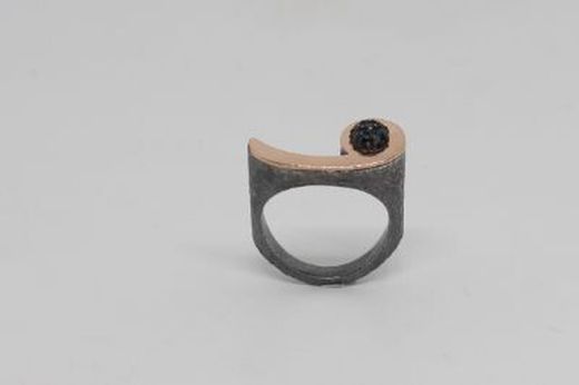 Sortija LUXEMBURGO Diamantes para mujer en plata de ley y oro