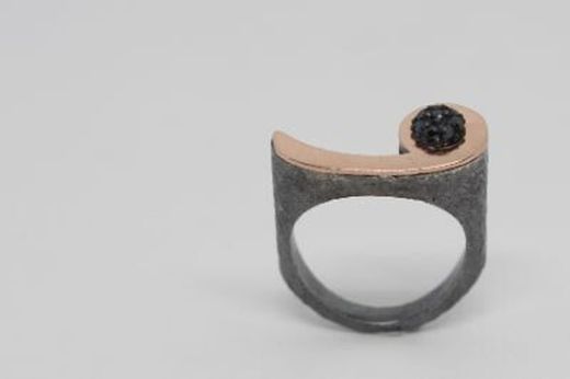 Sortija LUXEMBURGO Diamantes para mujer en plata de ley y oro