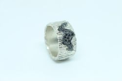 Sortija TIBET GRIETA de plata blanca o negra de mujer