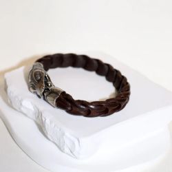 SP2 Pulsera Plata de Palo de piel cobra plata