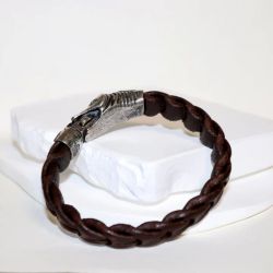 SP2 Pulsera Plata de Palo de piel cobra plata