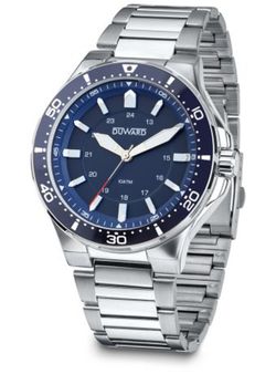 Reloj DUWARD de hombre modelo SPORT Cyclone Ref. D95305.05 caja de acero inoxidable 316L con bisel y esfera azul muy elegante, agujas luminiscentes