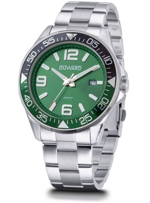 SPORT Earthquake D95431.03 Reloj DUWARD hombre esfera verde elegante, fuerte y robusto de acero inoxidable 316L