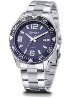 SPORT Earthquake Ref D95431.05 Reloj Duward para hombre analógico de cuarzo, Ø 45.00 mm, Acero inoxidable 316L, fecha con esfera azul muy elegante
