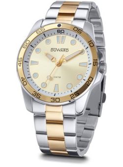 SPORT Mud Ref. D95354.30 Reloj tradicional de cuarzo de la marca Duward para hombre, esfera color champán y brazalete de acero inoxidable 316L bicolor