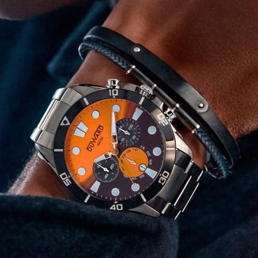 D95534.08 Reloj Duward de hombre modelo Sport Spate pulsera y caja de acero inoxidable 316L esfera bicolor