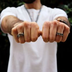 SR001X Anillo Plata de Palo colección Skull