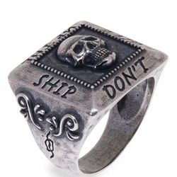 SR003X Anillo Plata de Palo de plata 925 con calavera Unisex Calavera Buike