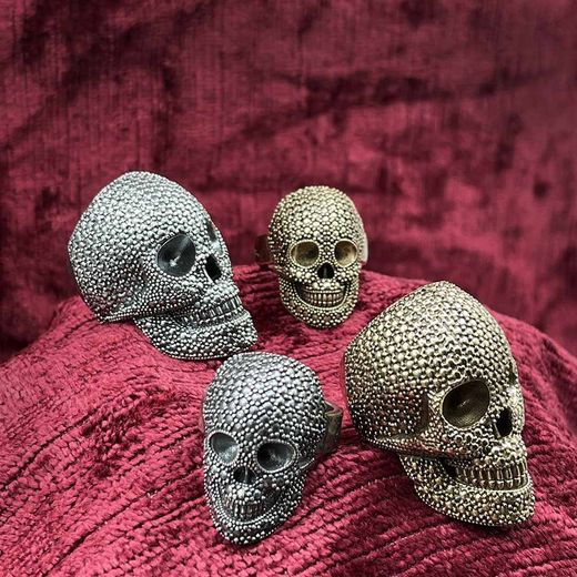 SR013A Anillo Plata de Palo Skull de plata y calavera