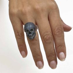 SR014A Anillo Plata de Palo de plata y circonitas azules