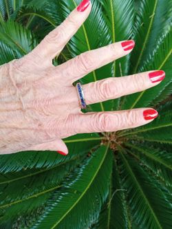 9034 Anillo MORELLATO de mujer piedra natural agua marina y amatista colección inlove