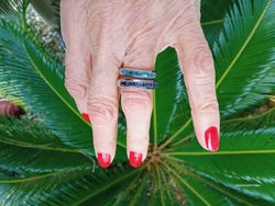 9034 Anillo MORELLATO de mujer piedra natural agua marina y amatista colección inlove