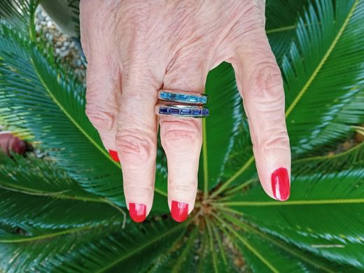 9034 Anillo MORELLATO de mujer piedra natural agua marina y amatista colección inlove