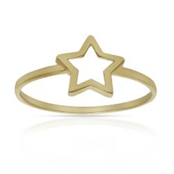 SO-S1364 Anillo de oro 18K estrella calada acabado en brillo
