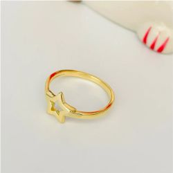 SO-S1364 Anillo de oro 18K estrella calada acabado en brillo