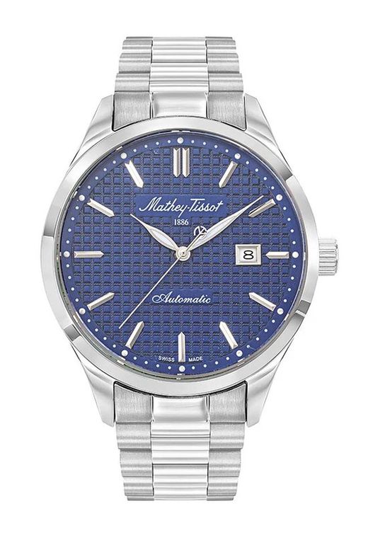 Urban Auto H411ATABU Reloj Mathey Tissot para hombre con movimiento automático Swiss Made esfera azul con cuadraditos muy curiosa y original