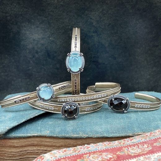 WB220X Pulsera Plata de Palo circonitas y bronce
