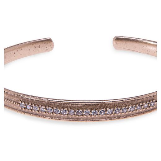 WB220X Pulsera Plata de Palo circonitas y bronce
