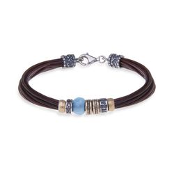 WB233X Pulsera Plata de Palo Cuarzo azul mujer