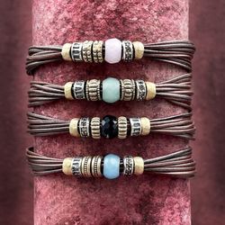 WB233X Pulsera Plata de Palo Cuarzo azul mujer