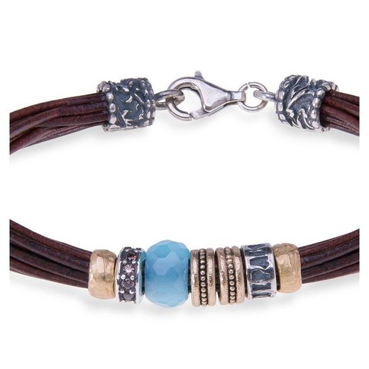 WB233X Pulsera Plata de Palo Cuarzo azul mujer