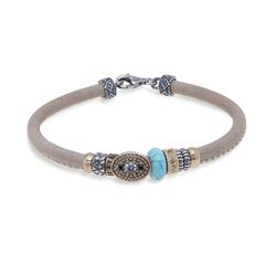 WB313X Pulsera PLATA DE PALO de mujer con turquesa