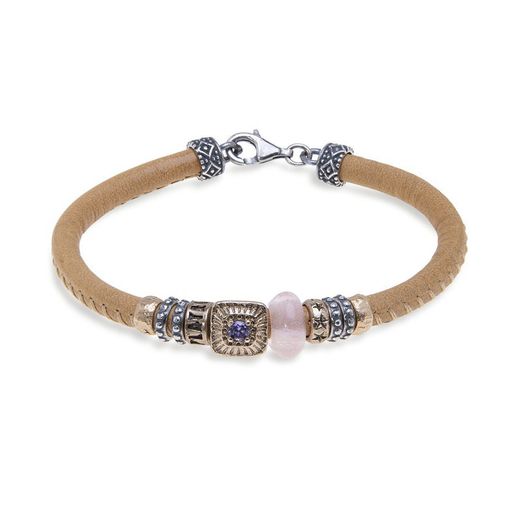 WB315X Pulsera Plata de Palo mujer cristal rosa