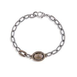 WB324X Pulsera Plata de Palo piedra cuarzo fumé