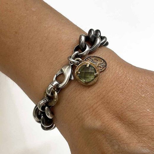 WB331X Pulsera Plata de Palo mujer cuarzo verde