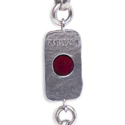 WB381X Pulsera Plata de Palo modelo Aria para mujer y cabujón granate natural de 10 milímetros