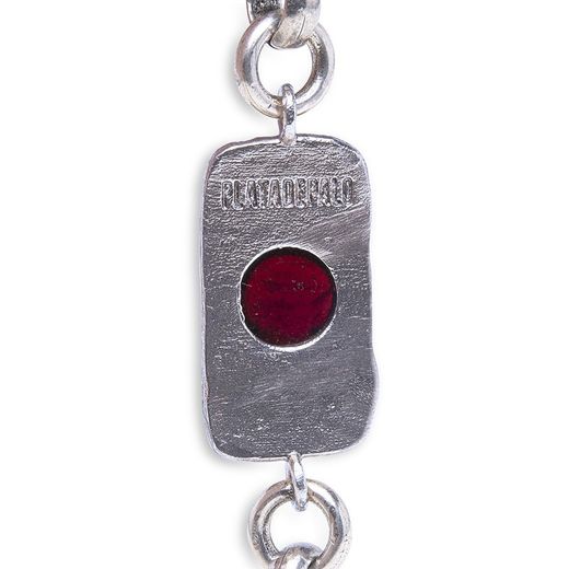 WB381X Pulsera Plata de Palo modelo Aria para mujer y cabujón granate natural de 10 milímetros