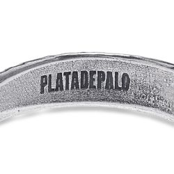 WB385X Pulsera PLATA DE PALO modelo Temis para mujer chapada en Plata 10 micras con cabujón central de granate natural de 10x10 milímetros.