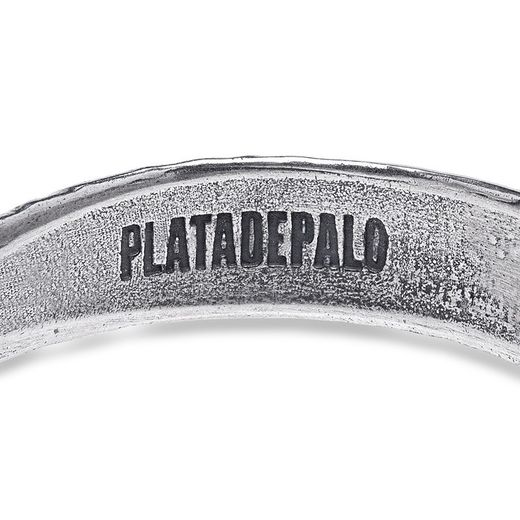 WB385X Pulsera PLATA DE PALO modelo Temis para mujer chapada en Plata 10 micras con cabujón central de granate natural de 10x10 milímetros.