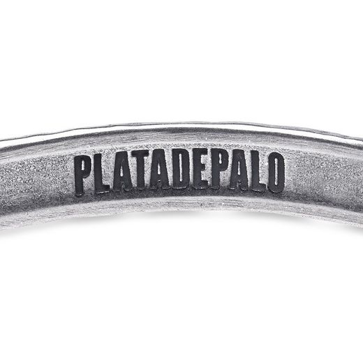 WB386X Pulsera modelo Gaia PLATA DE PALO para mujer con siete cabujones de granate natural de 4 milímetros