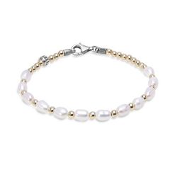 WB393X Pulsera PLATA DE PALO colección Bastina de perlas para mujer discreta y elegante