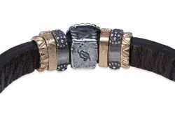 WB445X Pulsera Plata de Palo mujer de cuero con turquesa reconstituida colección Riven