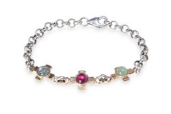 WB464X-1 Pulsera PLATA DE PALO de mujer chapada en plata de ley 925  colección Nymbria