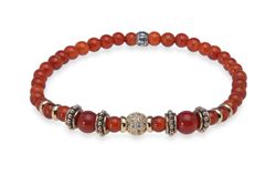 WB465O-1 Pulsera Plata de Palo de bronce, cornalina y circonitas colección Mina que te da energía y vitalidad