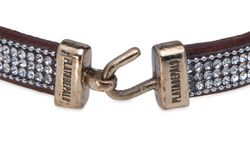 WB467X Pulsera PLATA DE PALO de cuero con pasamanería plateada modelo Zinnia ligera y versátil