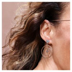 WE086X Pendientes Plata de Palo de bronce y plata