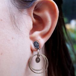 WE087X Pendientes PLATA DE PALO mujer